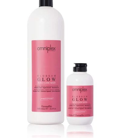 omni blossom,mask,Omniplex Blossom Glow Blond Care Mask,Omniplex blond mask,blonde hair mask,anti-brass hair mask,nourishing mask for blonde hair,brightening blonde mask,color-protecting blonde hair mask,deep conditioning mask for blondes,treatment for bleached blonde hair