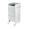 Fusion White 4 Drawer Salon Trolley - White - Clear Castor Wheels