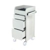 Fusion White 4 Drawer Salon Trolley - White - Clear Castor Wheels - Image 5