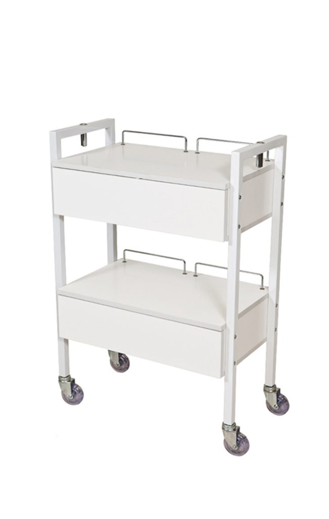 2 drawer trolley white