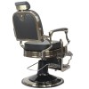 Havana Barber Chair - Antique Frame - Black Upholstery - Image 6