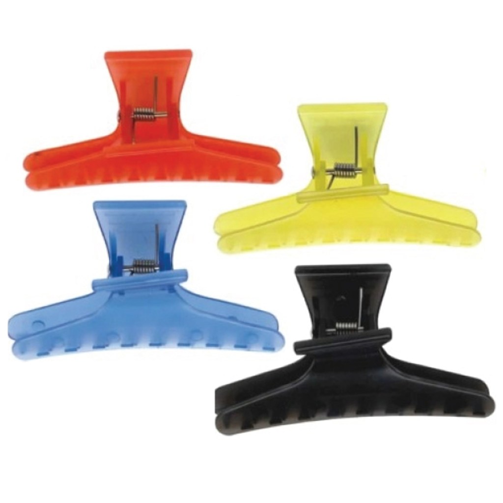 Fluro Butterfly Clips - Large - 12 pkt