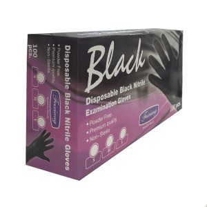 Nitrile BLACK Gloves 100pc - large
