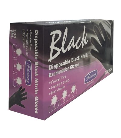 Nitrile BLACK Gloves 100pc - large