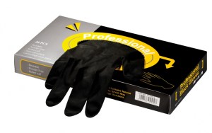 Small Latex Professional Black Gloves 20pcs