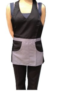 2 Tone Apron - Black & Silver