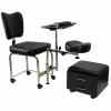 2 in1 Pedicure & Manicure Stool - Black - Image 3