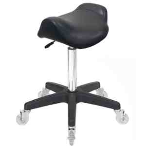 Brumby Stool - Black Base - Clear Wheels