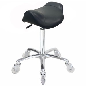 Brumby Stool - Chrome Base - Click n Clean Castor Wheels