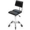 Dove Stool Black- Chrome Base - Click'n Clean Castor Wheels