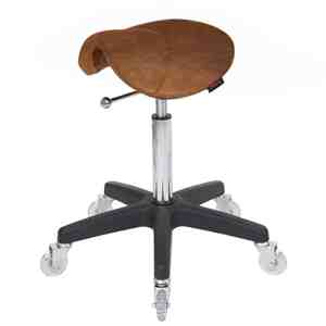 Saddle Stool No Back Tan - Black Base