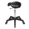 Saddle Stool No Back Black - Black Base - Click'n Clean Castor Wheels