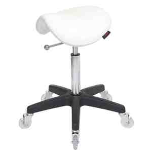 Saddle Stool No Back White - Black Base