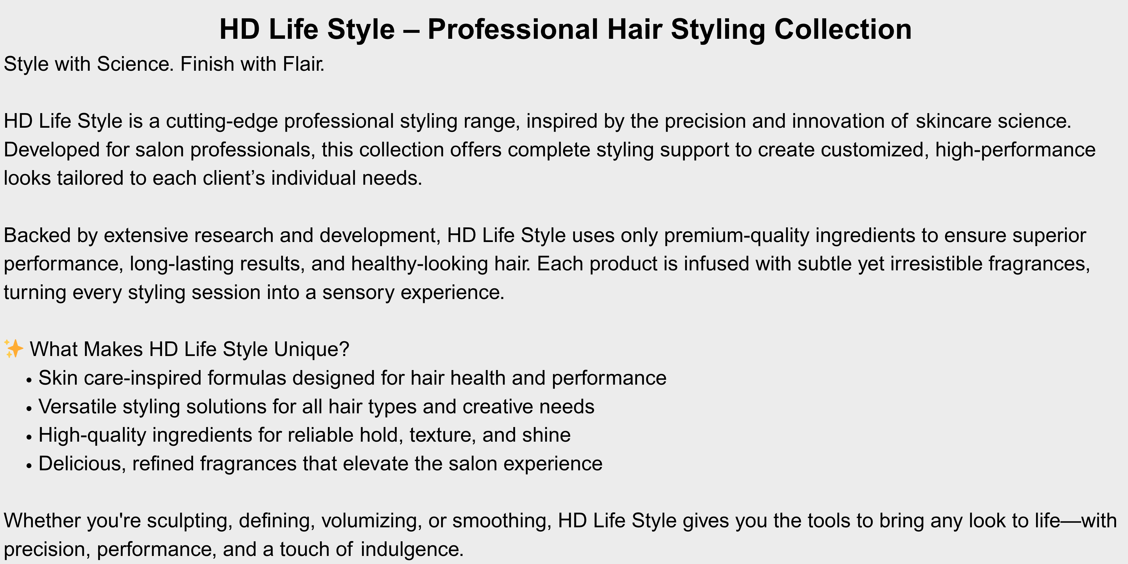 HD Lifestyle hair products, HD Lifestyle shampoo and conditioner, HD Lifestyle styling products, HD Lifestyle Australia, Professional haircare HD Lifestyle