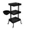 Clem Black Hairdressing Beauty Trolley - Image 3
