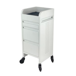 Fusion White 4 Drawer Hairdressing Beauty Trolley - White - Click'n Clean Castor Wheels