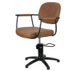 Chelsea Tan Upholstery - Black Frame Styling Chair - Hydraulic - Image 6