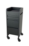 fusion black 4 drawer hairdressing beauty trolley black click'n clean castor wheels