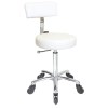 sprint stool white chrome base click'n clean castor wheels