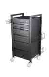 midnight 5 drawer hairdressing beauty trolley black frame