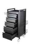 midnight 5 drawer hairdressing beauty trolley black frame