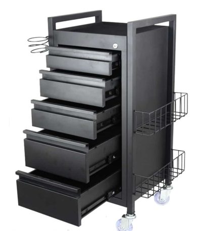 Midnight 5 Drawer Hairdressing Trolley,Beauty salon trolley black frame,5 drawer salon trolley,Hairdresser trolley with drawers,Black salon trolley,Professional beauty trolley,Hairdressing trolley organizer