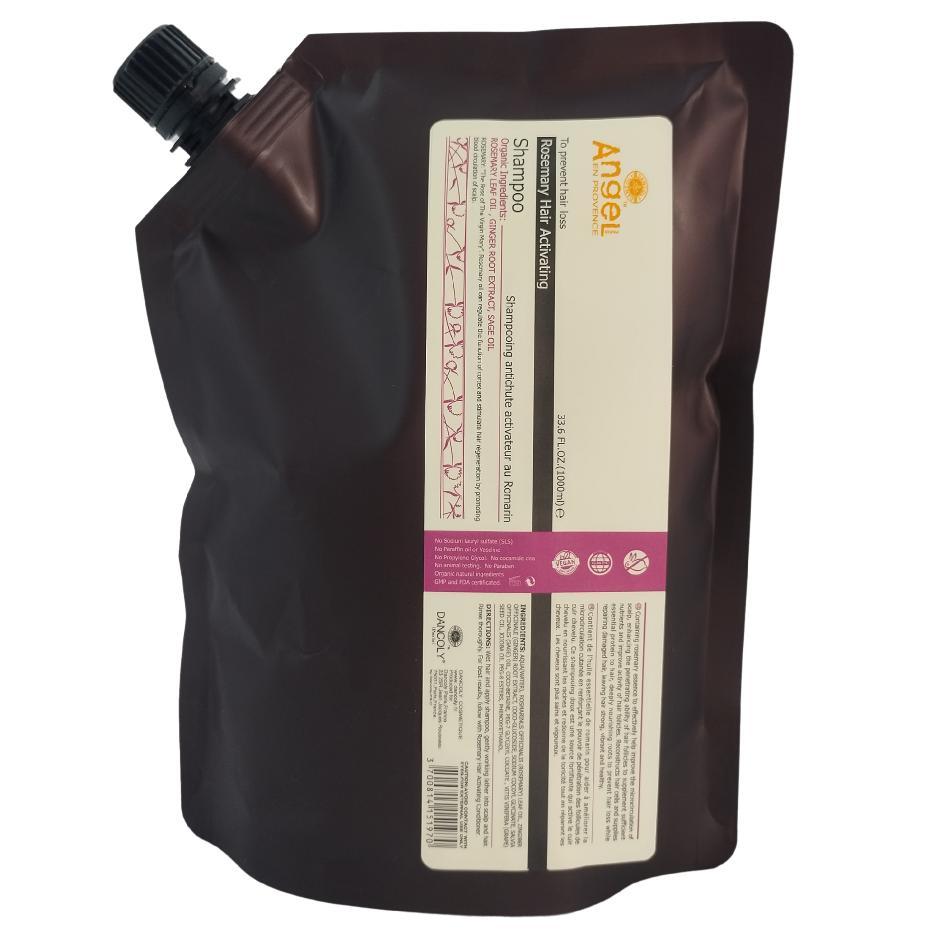 Shampoo Angel En Provence Rosemary Hair Activating Shampoo Refill - Image 1